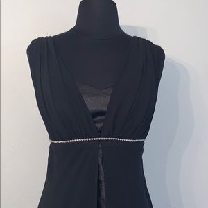 Vintage Eureka Gown - black satin/chiffon sz small